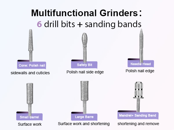 Electric Nail Drill File Professional for Acrylic Gel Dip Powder Nails Portable Nail Drill Machine