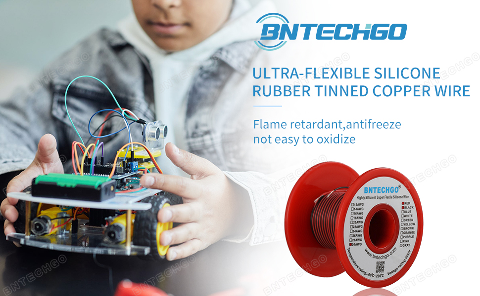 30 AWG 30ga 30g 30 gauge silicone wire red black rubber insulation tinned copper