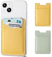 Fulgamo 2Pack Phone Card Holder,Leather Phone Wallet Adhesive Stick On Credit Card Pocket for Bac...
