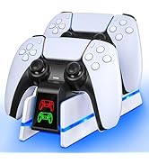 PS5 Controller Charger Station for PlayStation 5 Dualsense/Dualsense Edge, Charging Station with ...