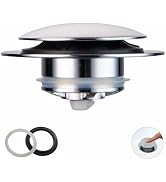 Wellup Universal Pop Up Tub Drain Stopper Replacement Chrome Tip Toe, Lift and Turn for Bathtub, ...