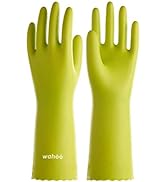 Wahoo PVC Dishwashing Cleaning Gloves, Skin-Friendly, Reusable Kitchen Gloves with Cotton Flocked...