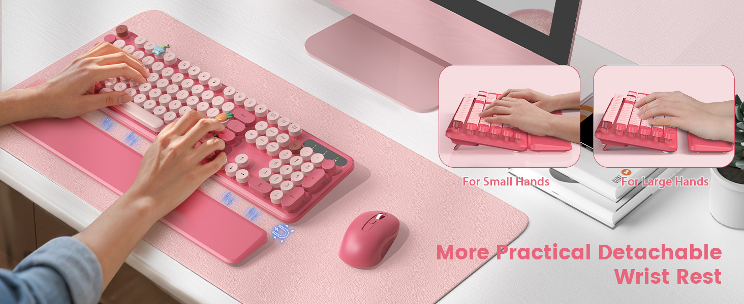 Detachable wrist rest fits both large and small hands