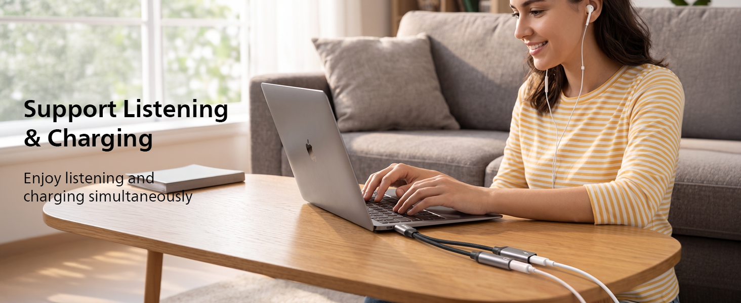 Enjoy listening and charging simultaneously