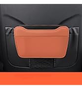 AOWIS Car Leather Trash Can for Seat Back, Hanging Garbage Bin, Waterproof Foldable Stroage Organ...