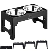 Marchul Elevated Dog Bowls, 4 Height Adjustable Raised Dog Bowls with 2 Stainless Steel Bowls,Non...