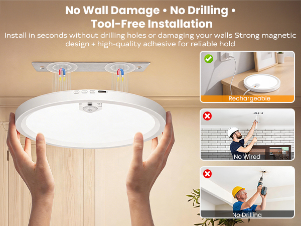 rechargeable motion sensor ceiling light