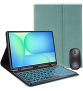 ROKEYBOR for Galaxy Tab S10 FE Case with Keyboard & Galaxy Tab S10 Lite 10.9inch,Mouse and 7 Colo...
