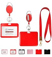 SOPHIYAYA Badge Holder and Retractable Reel with Lanyard, Hard Plastic Key Card Work Badge Sleeve...