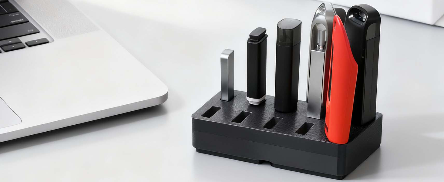 JBOS 10 Slot USB Flash Drive Holder Stand, Desktop Organizer Rack for Memory Sticks