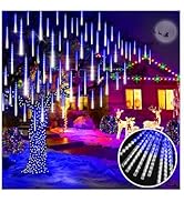 KNONEW Christmas Lights Outdoor, 15 inch 24 Tubes 672 LED Meteor Shower Lights Plug in Waterproof...