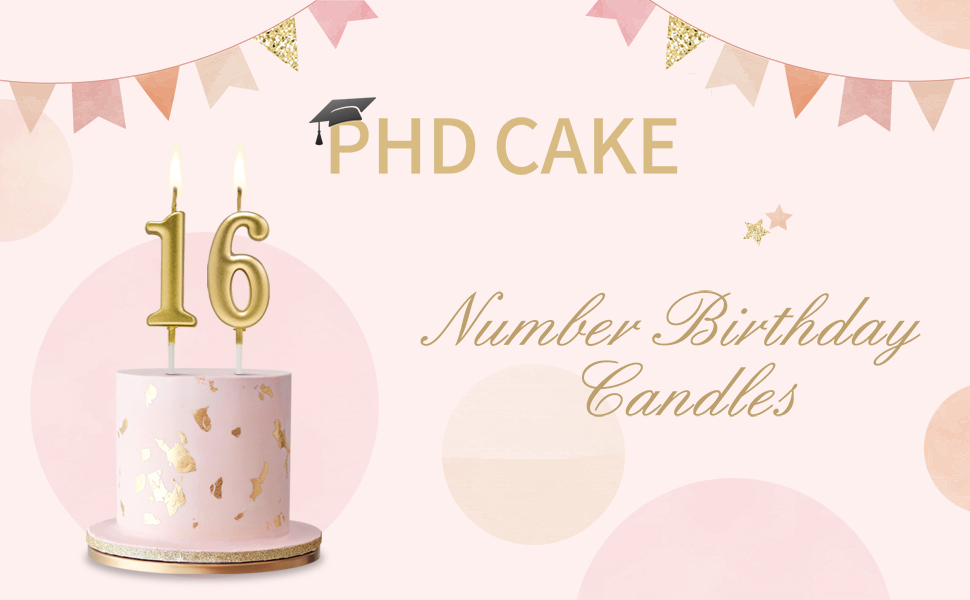 gold birthday candles