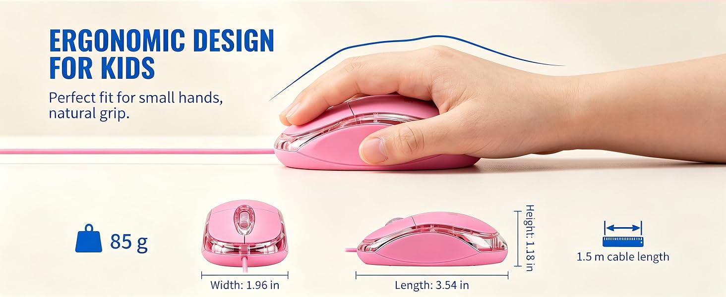 Wired pink mouse