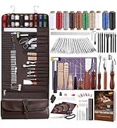 BAGERLA 120PCS Leather Working Tools, Leather Craft Tools with Custom Storage Bag Leather Working...
