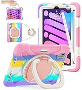 BATYUE Case for iPad Mini 7 A17 Pro 2024/iPad Mini 6 2021 8.3 Inch with Pencil Holder, 360 Rotati...