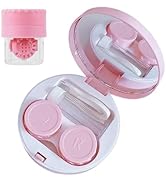 YKuzLx Contact Lens Case with Cleaner Washer,Contact Case with Mirror Tweezers Remover Tool Solut...