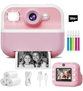 Instant Camera, Front Rear Dual Selfie Kids Camera with 1080P Videos, Holiday Birthday Gifts for ...