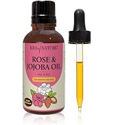 era of nature Rose and Jojoba Oil - 100% Cold-Pressed Pure Rose and Jojoba Oil for Hair, Skin, Li...