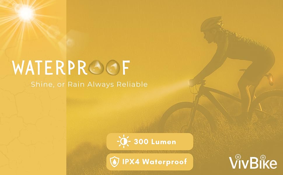 waterproof bike light 300 lumen bicycle headlight ipx4 rechargeable bike lights rain proof cycling