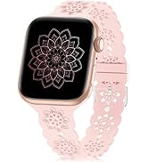 Floral Silicone Band Compatible with Apple Watch Bands 38mm 40mm 42mm 44mm 41mm 45mm 49mm Women M...