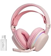 Aula G7 Wireless Gaming Headset, Surround Sound 10ms Low Latency, PC Headset with Detachable Nois...