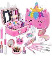 Kids Makeup Kit for Girl - Princess Toys Real Washable Make Up Set with Unicorn Bag - Play Makeup...
