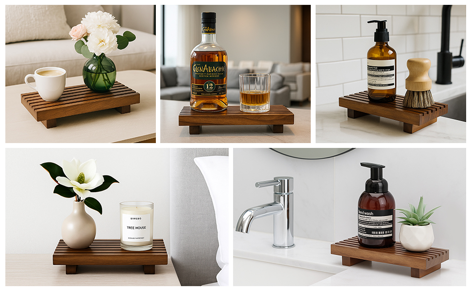 Wooden Display Risers for Kitchen Sink