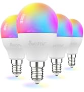 Avatar Controls 4 Pack E12 Smart LED Light Bulb, 5W Alexa Small Base Candelabra Bulbs, Wi-Fi Ceil...