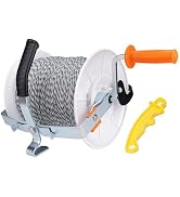 3:1 Geared Electric Fencing Reel with 3300ft Premium Polywire, Extended Electric Fence Wire Reel,...