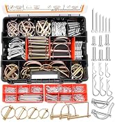 mankk 270PCS Heavy Duty Hitch Pins Clip Pins 3 Point Assortment Kit Tractor Pins Linch Pins PTO P...