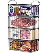 MSERCUOR Freezer Organizer Bins, 4 Pack Stackable Deep Chest Freezer Organizer Bins, Foldable Bas...