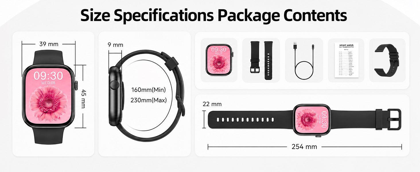Size Specifications Package Contents