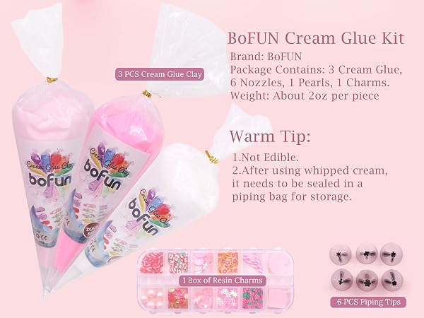 BoFUN Decoden Cream Glue Clay Set