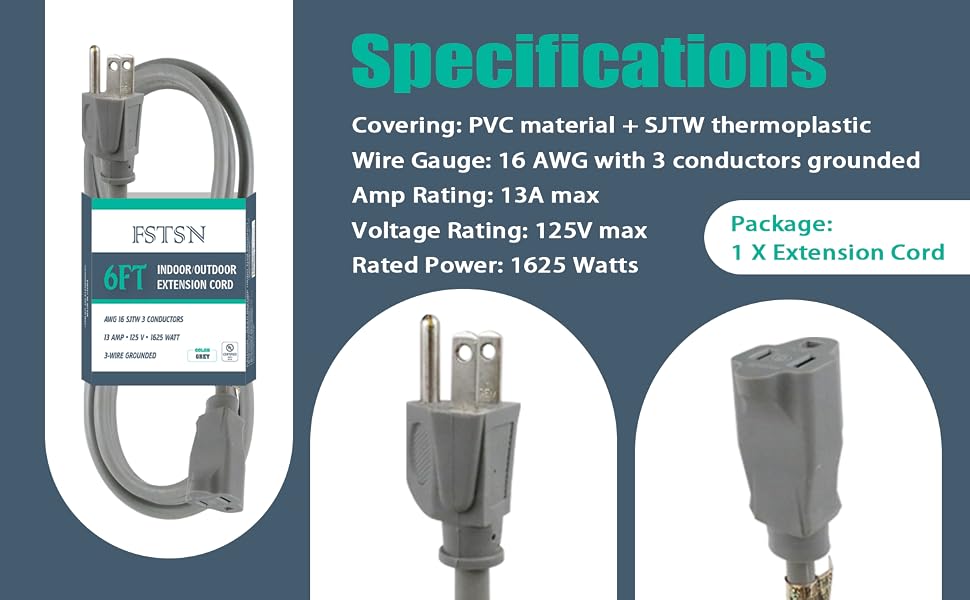 Specifications of the Extension Cord