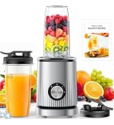 Turelar Personal Blender for Smoothies 2*24oz To-Go Cups, Adjustable Speed | Single Serve Portabl...