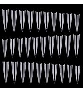 600Pcs Stiletto Nail Tips for Acrylic Nails Long False Nails Clear Fakes Nails Half Cover False N...