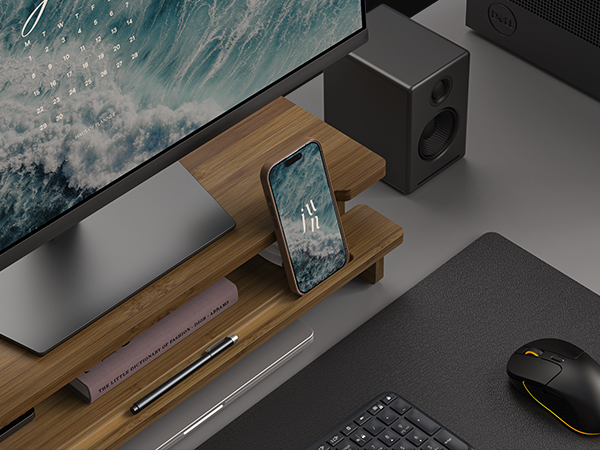 monitor stand bamboo