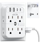 LENCENT 2 Prong Power Strip, 3 to 2 Prong Outlet Adapter, 2 Type C&2 USB, Surge Protector, Polari...