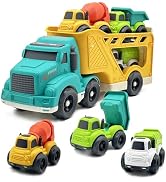 Aigitoy 4 in 1 Toddlers Truck Toys for 1 2 3 4 Year Old, Truck Toy Set Includes Dump Truck, Garba...
