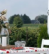 misaya Rectangle Vinyl Tablecloth, Fitted Table Cover, 100% Waterproof, Elastic Edge, Plastic Tab...