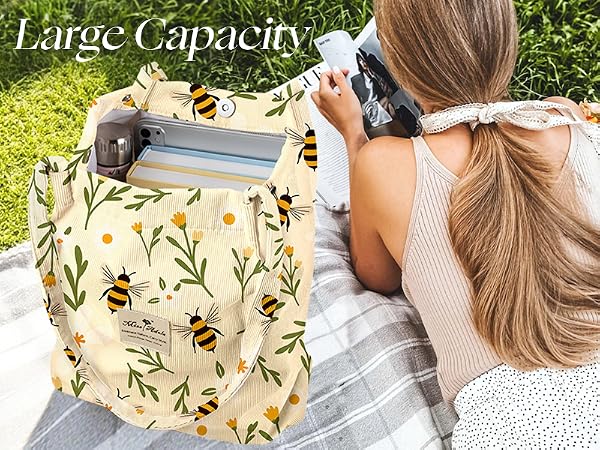 Corduroy Tote Bag for Women