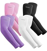 YQXCC 4 Pairs Arm Sleeves for Men Women, UPF 50 Cooling UV Sun Protection Sports Compression Sleeves