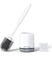 Lefree Silicone Toilet Brush and Holder, Bathroom Cleaner Brush Set, Non-Slip Handle Toilet Bowl ...