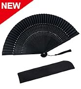 EOSAU Folding Fan Handheld Bamboo Silk Hand Fans for Women Foldable Chinese/Japanese Vintage Retr...