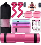 SINYWAY Barbell Pad Set for Squat,9 PCS Hip Thrusts Workout Foam Weight Lifting Bar Cushion with ...