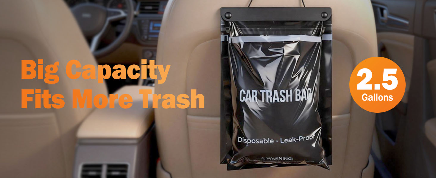 car trash can with 2.5 gallon capacity