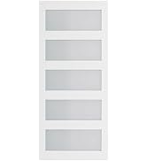 SmartStandard 36 x 80 in Sliding MDF Barn Door Pre-Drilled Ready to Assemble, Waterproof PVC Coat...