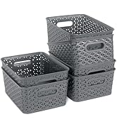 ShellKingdom Plastic Shelf Baskets, Storage Bins Organizer for Home, Bathroom, Kitchen and Office...