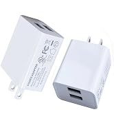 2 PCS USB Wall Charger, 5V 2A USB Charger Block Plug Cube Travel Power Adapter Fast Charging Bloc...