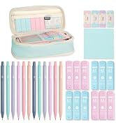 Mechanical Pencil Set with Cute Pencil Case, 12x Pastel Mechanical Pencils 0.5 & 0.7mm with 720x ...